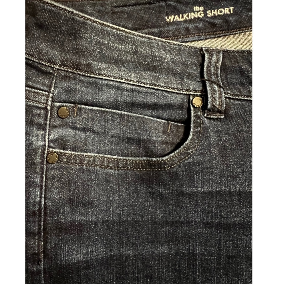 Liverpool LA The‎ Walking Short Wom. Size 18W Dark Denim Shorts Vintage Super D - Picture 3 of 9